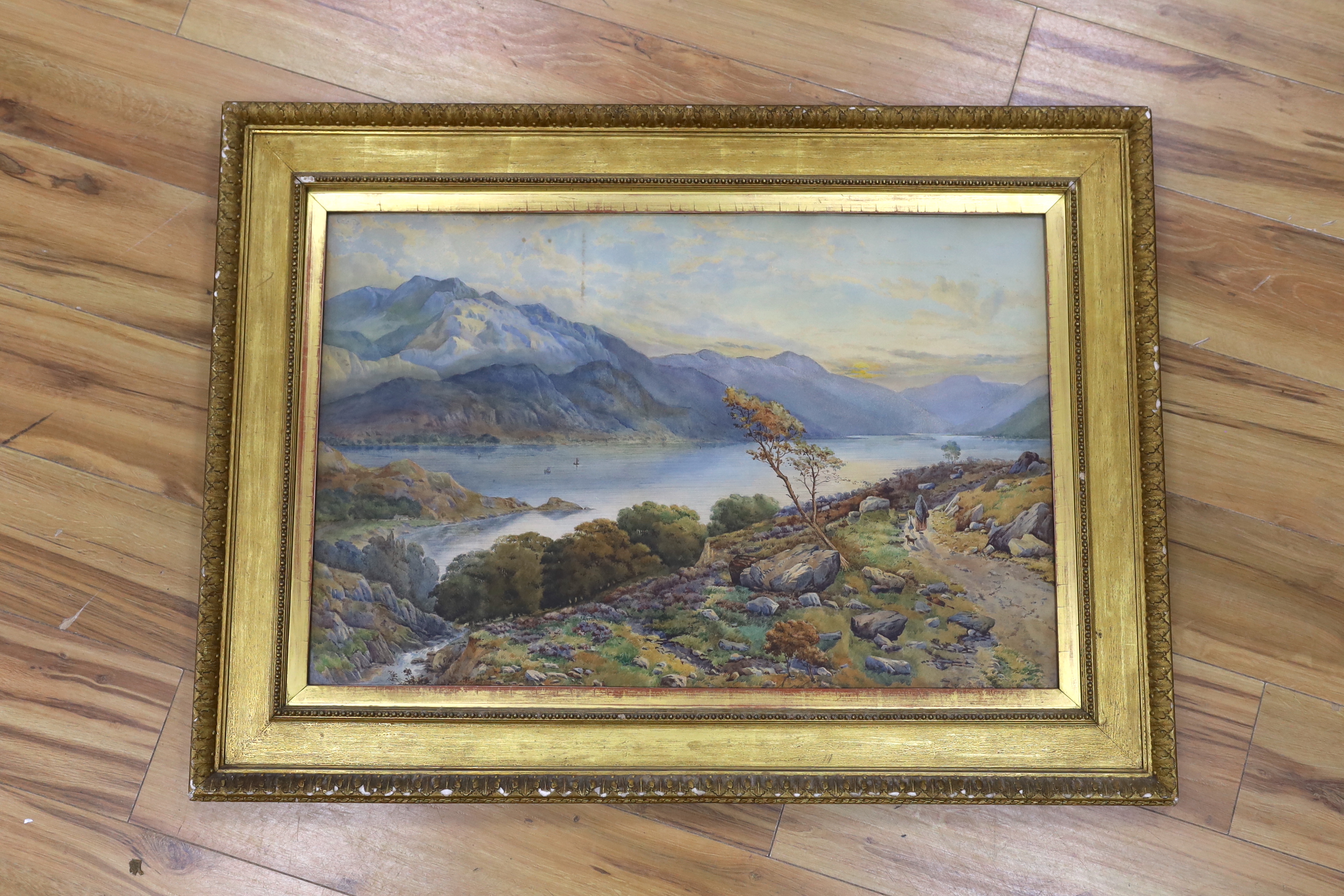 J.C.H. (19th C.), watercolour, Loch Venacher, Scotland, inscribed, 49 x 76cm, ornate gilt framed